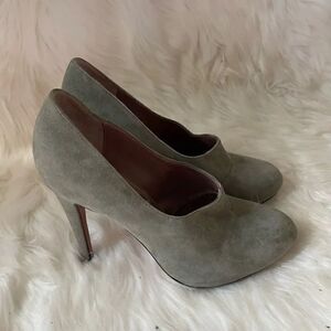 Luxury Rebel leather suede gray 4” heels leather soles  size EUR 37